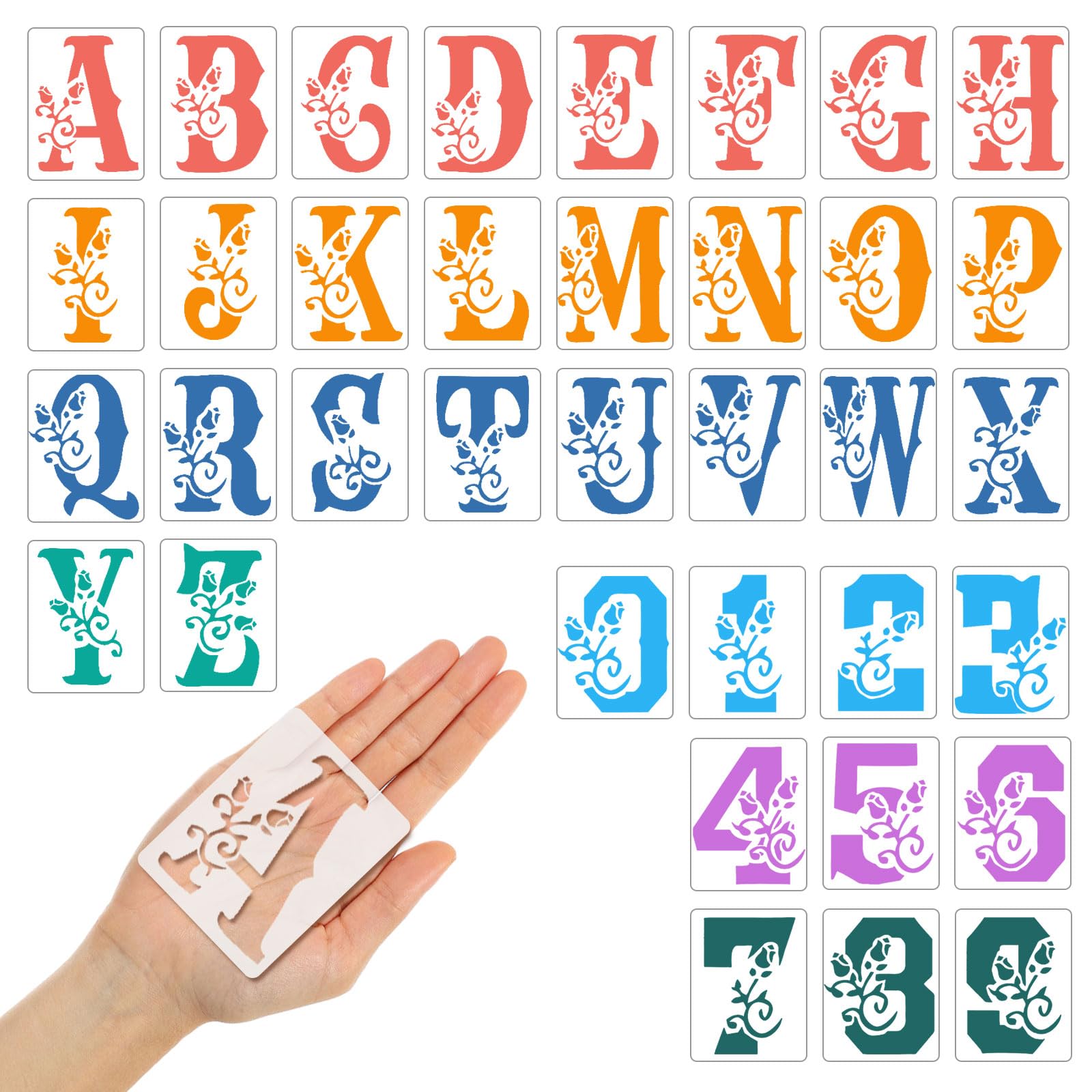 MUWINC 4 Inch Large Letter Number Stencils, 36 PCS