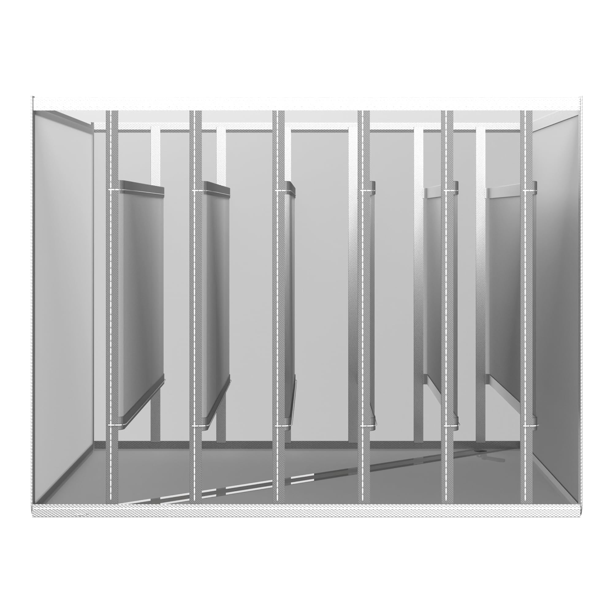 Kuber Industries Stoff-Organizer | Kleiderschrank-Organizer | Aufbewahrungsbox mit 7 Fächern für Jeans-Hosen und Hemden | Faltbarer Schubladen-Organizer aus PVC | transparent | .40 mm | 3 Stück | Weiß