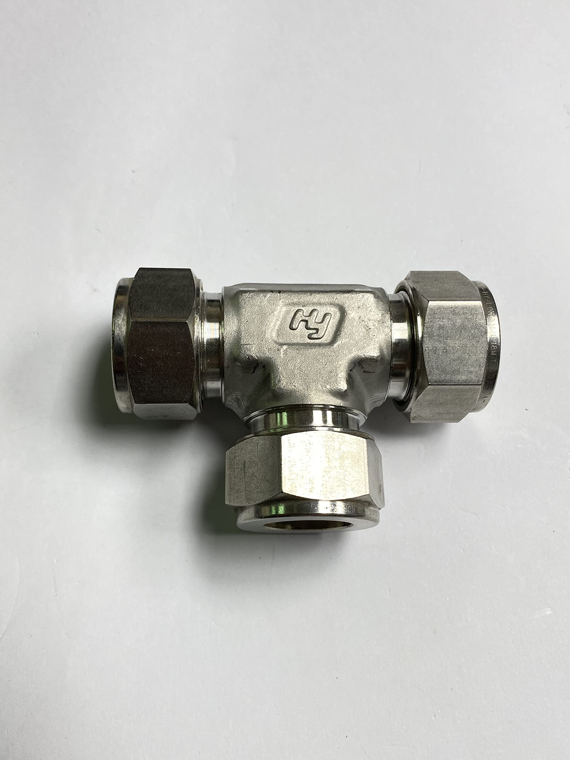 Hy-Lok CTA-18M-S316, 18mm x 18mm x 18mm Tube OD, Tee Union, Tube, 316 Stainless