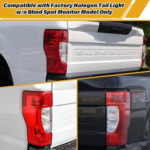 Miniatura 6 de LIDNADY Lámpara trasera de luz trasera, compatible con Ford Super Duty F250 F350 20-22 2020 2021 2022 sin LED punto no ciego, repuesto de lámpara
