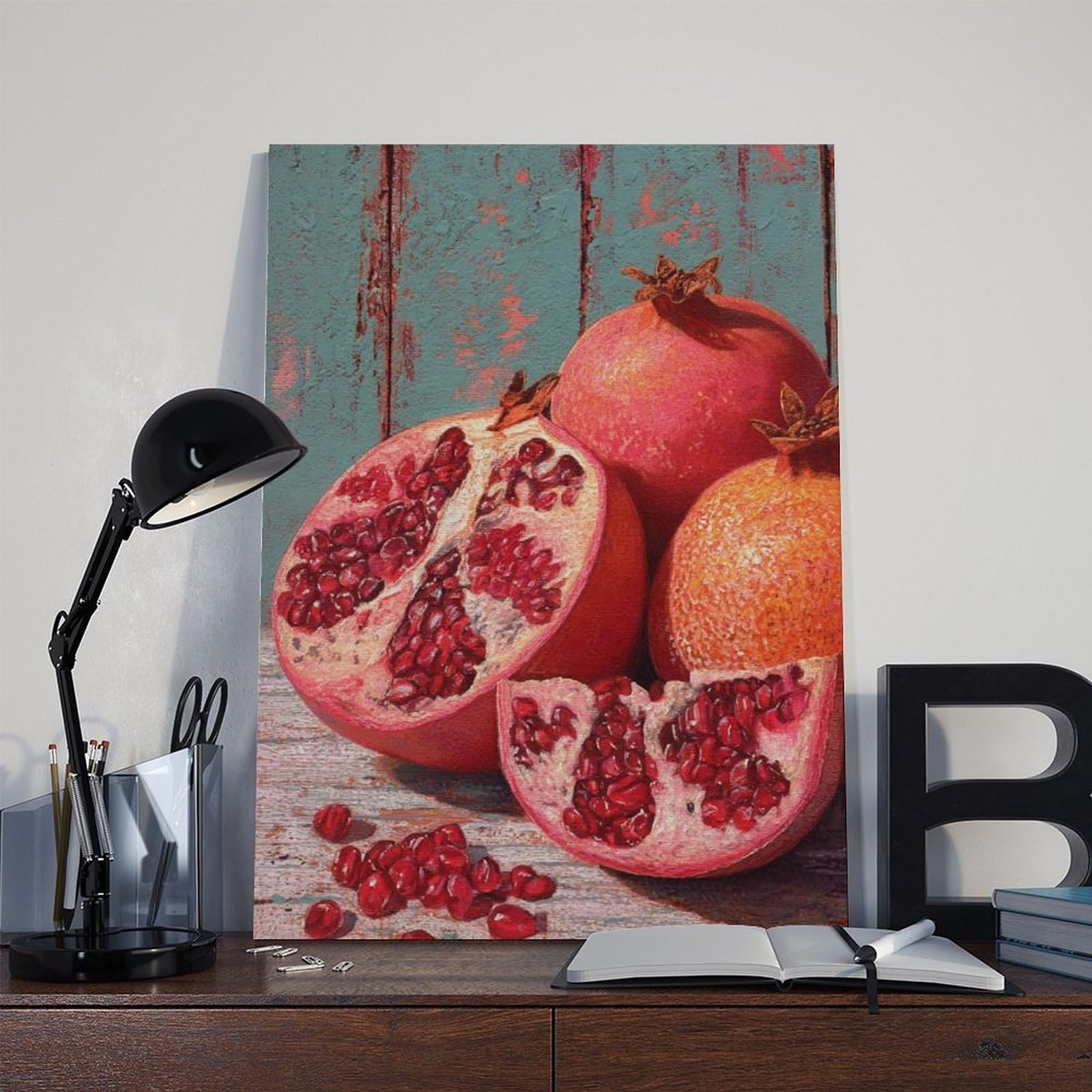 QIOTBVV Granatapfel Stillleben Leinwandposter Schlafzimmer Dekor Landschaft Büro Zimmer Dekor Geschenk 60 x 90 cm