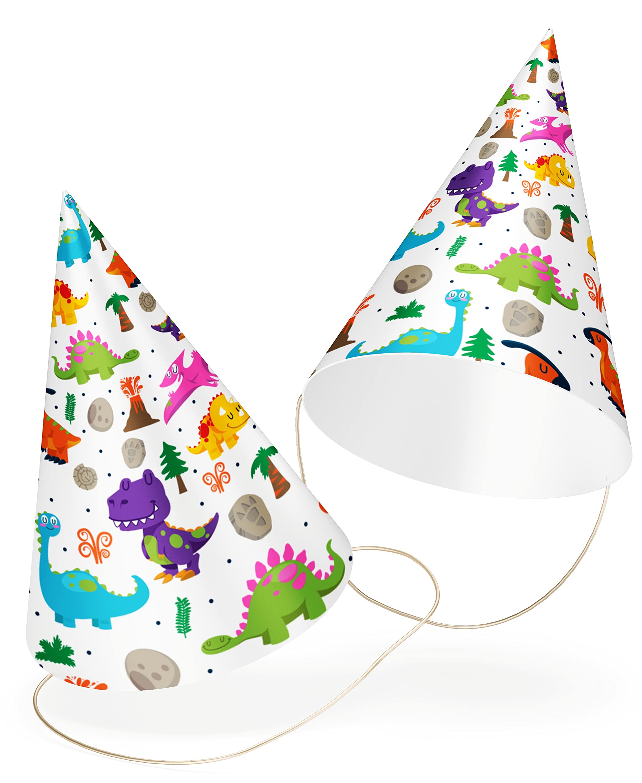 Klassik Pack of 10 Dinosaur Theme Party Caps| Dino Print Birthday caps with adjustable string (B0B4JXF2JN) Amazon Price History, Amazon Price Tracker