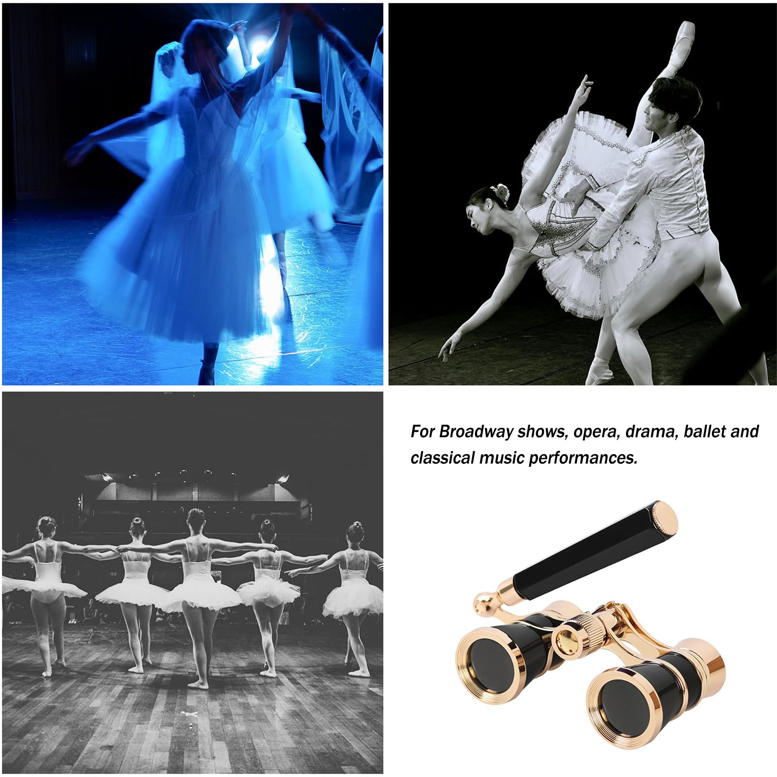 Aroncent Jumelles de théâtre 3 x 25 mini jumelles compactes avec chaîne pour adultes, enfants, femmes en concert musical
