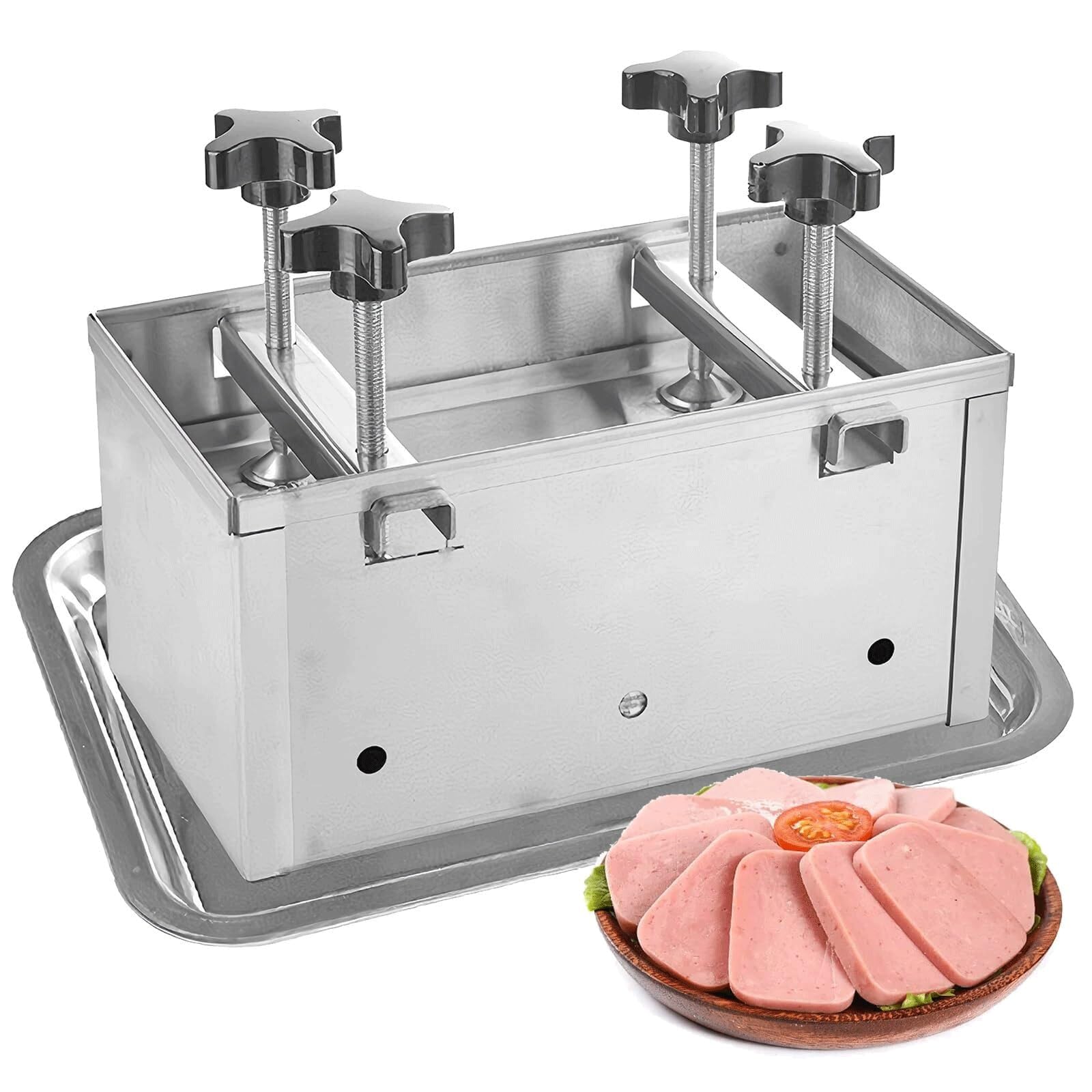Herramienta de prensa de carne, molde de prensado de jamón de 3 kg para carne casera, dispositivo de presurización de doble tornillo, ideal para hamburguesas rellenas, deslizadores, barbacoa