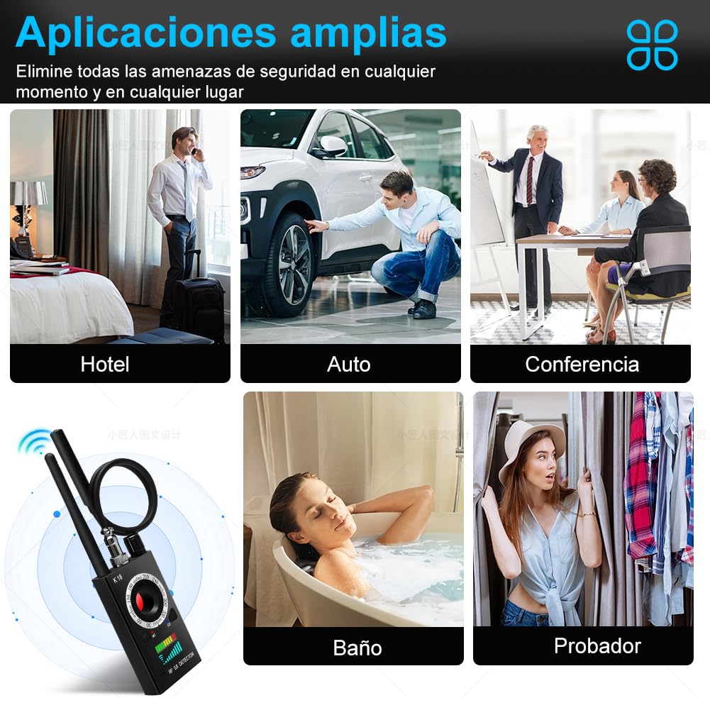 Detectores de cámara Oculta, Detector de Dispositivo Oculto, Detector de Errores, Detector antiespía, Detector de señal RF, Dispositivo de Seguimiento GPS con cámara Oculta