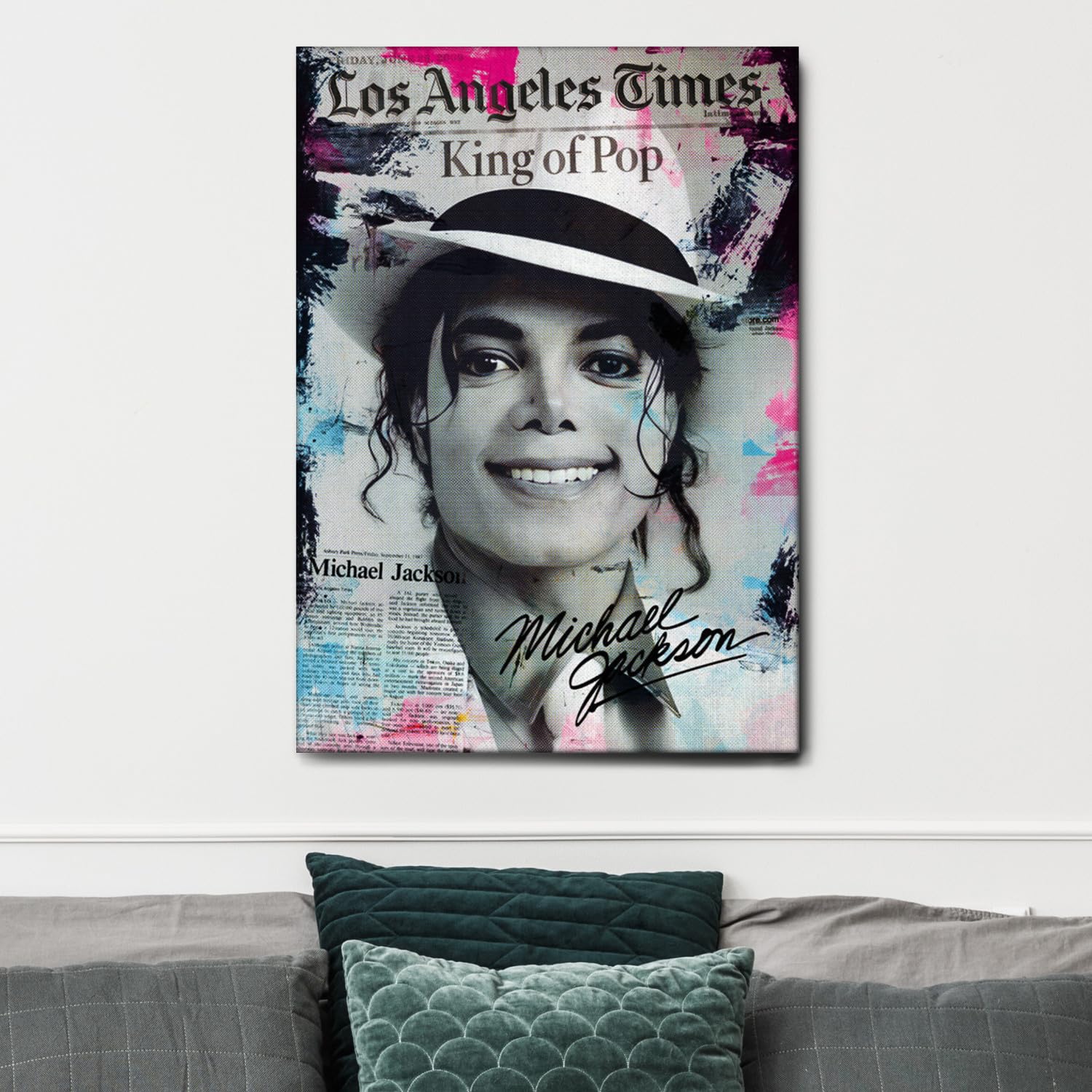 Giallobus Gemälde Tribute Michael Jackson Leinwand 100x140 Modernes Kunstwerk