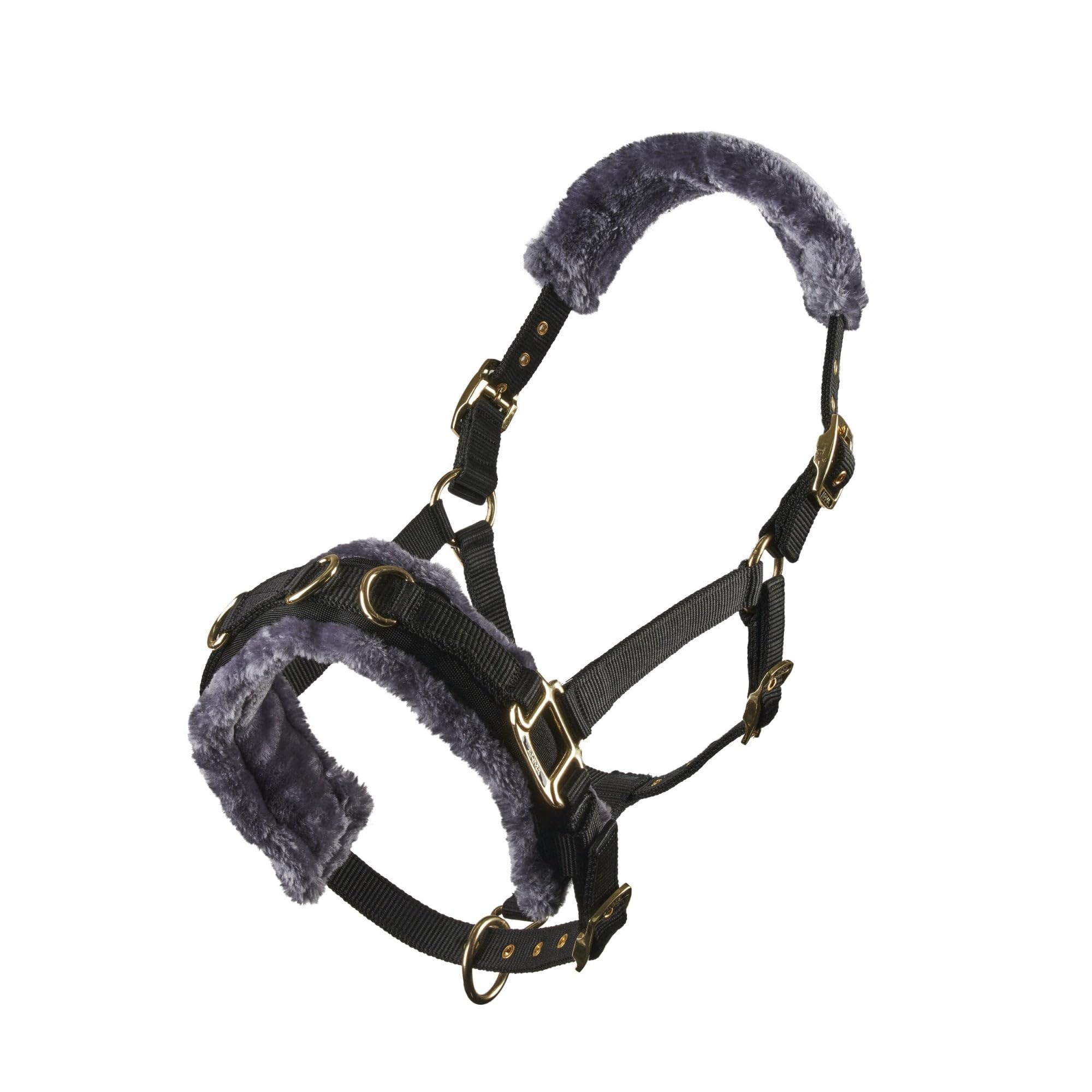 Shires Fleece Lined Lunge Cavesson - Black Cob