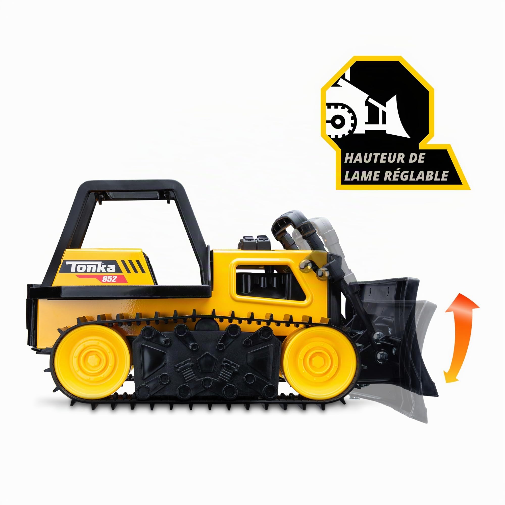 Steel Classics Bulldozer, Tonka, Jouet de bulldozer pour enfants, Jouets de constructions pour le jeu créatif, jaune-noir, pour garçons et filles, enfants à partir de 3 ans