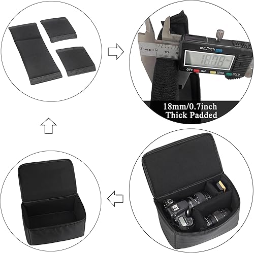 Miniatura 4 de Funda impermeable para cámara, bolsa de inserción de partición acolchadaBolsa de lente antichoque para SLR SLR Canon Nikon Sony Cámara Lente y