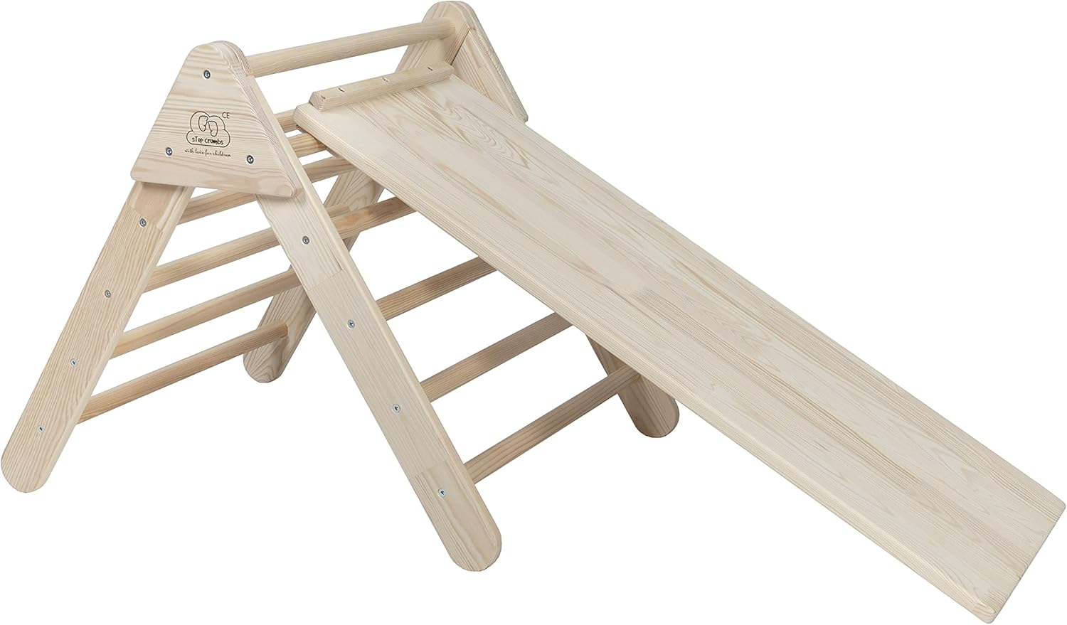 Step Crumbs Triángulo de escalada con tobogán | | triángulo de escalada con tobogán interior | pikler de triángulo de escalada | juguete a partir de 1 año | Montessori hecho a mano en la UE.