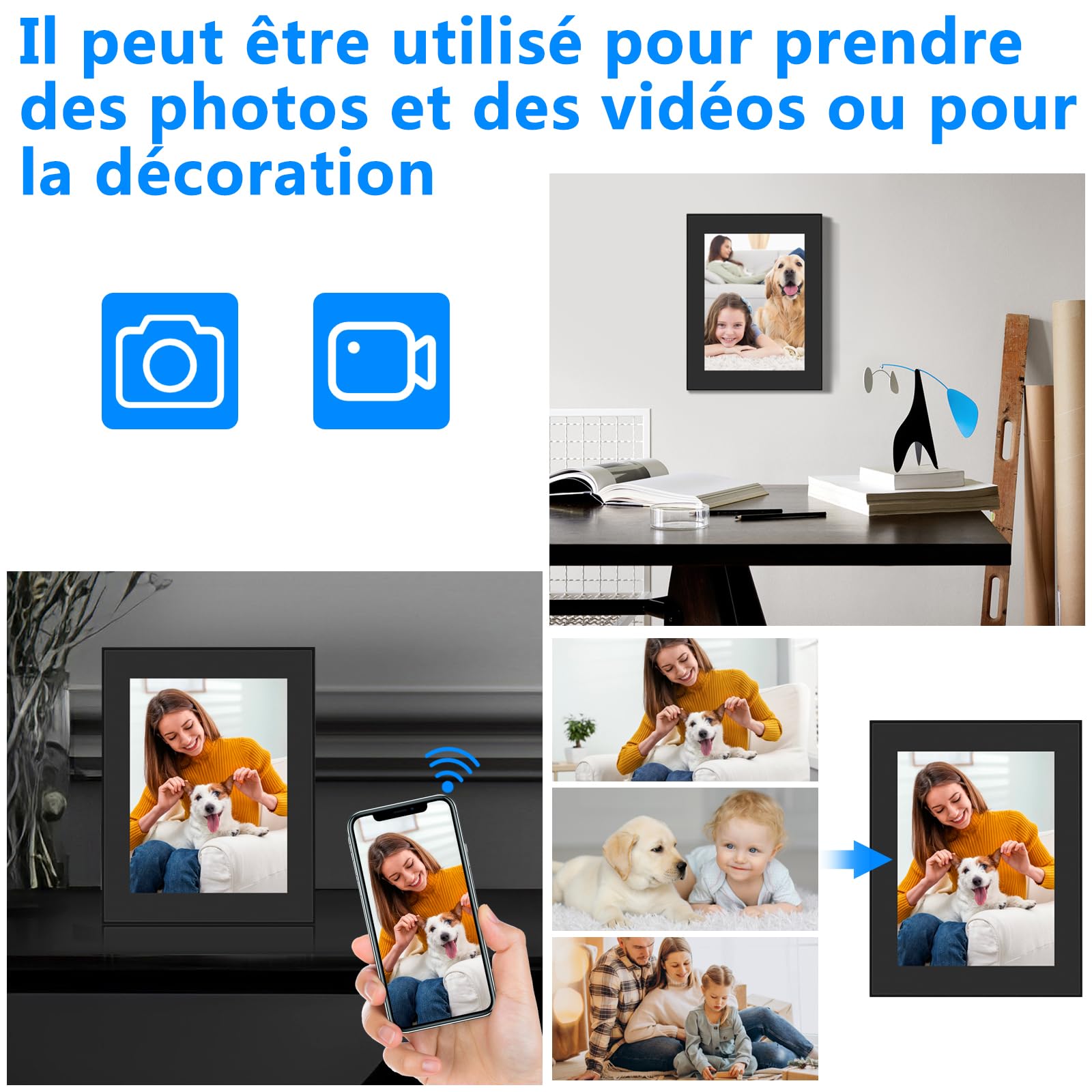 CYI Camera Cachée Espion Portátil HD1080P, Caméra de Surveillance sans Fil Intérieur 5G & 2.4G, Micro Camera Espion WiFi Detecteur de Mouvement Stockage dans Le Cloud pour Sécurité intérieure