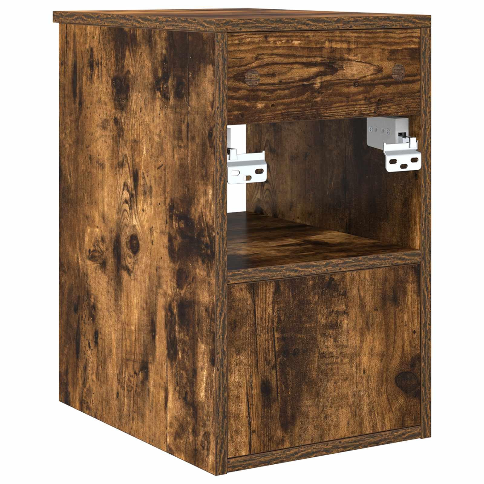 Inzwischen - Armadietto da bagno in legno di rovere affumicato, moderno, con ripiano per riporre oggetti, 30 x 41 x 50 cm, scaffale da bagno compatto