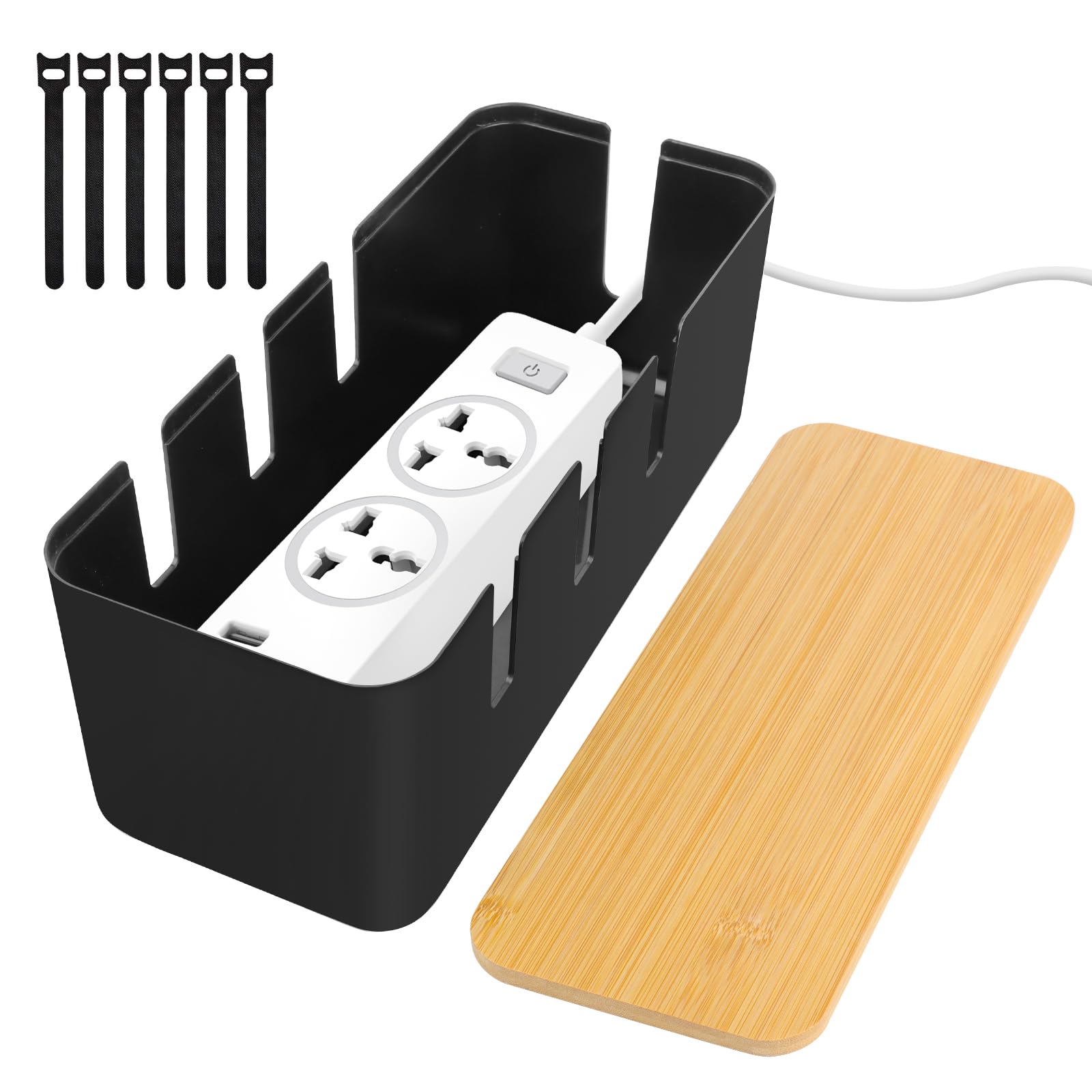 Cache ultiprise - Pack 2, HASA zone Boite Rangeent Cable avec Couvercle Babou, Cache Box pour
