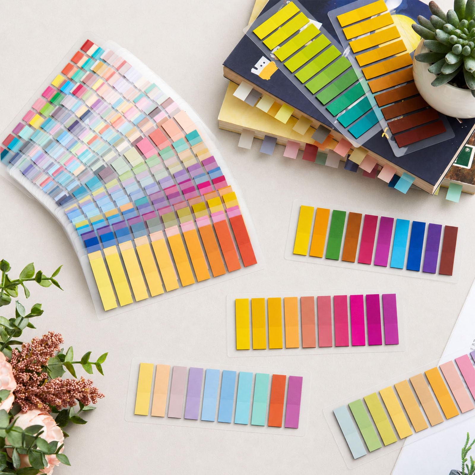 ReliThick 16000 pestañas adhesivas para escribir, notas de libro de 80 colores para anotar libros, pestañas de índice autoadhesivas para Biblia, planificador, cuaderno, suministros escolares y de