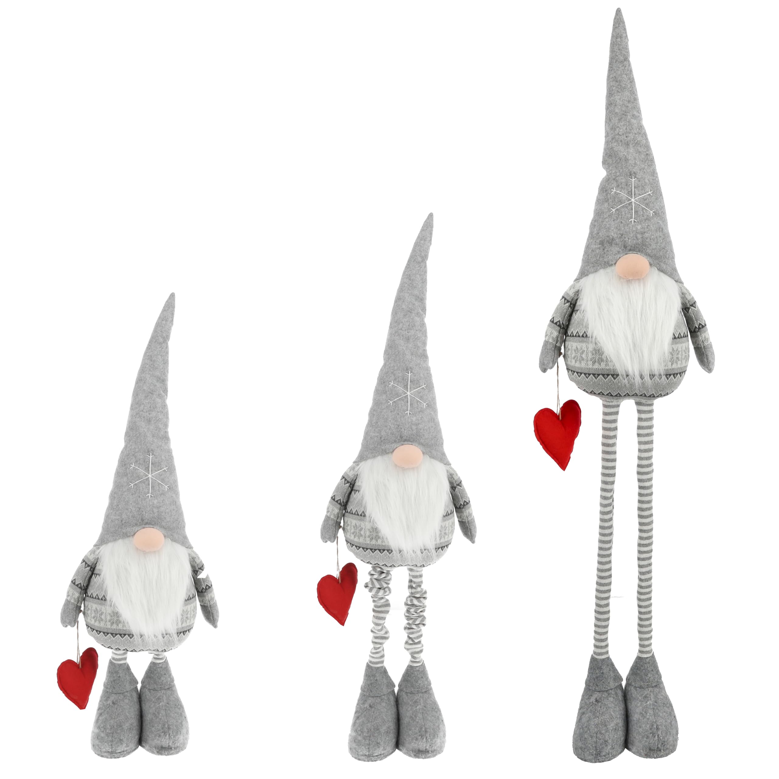CREOLOGIC XXL Gnome Figure 140 cm · Gnome Telescopic Legs · Christmas Decoration Gnome · Nordic Gnome · Decorative Gnome · Decorative Figures · Christmas Gnome Man · Gnome (Light Grey Man)