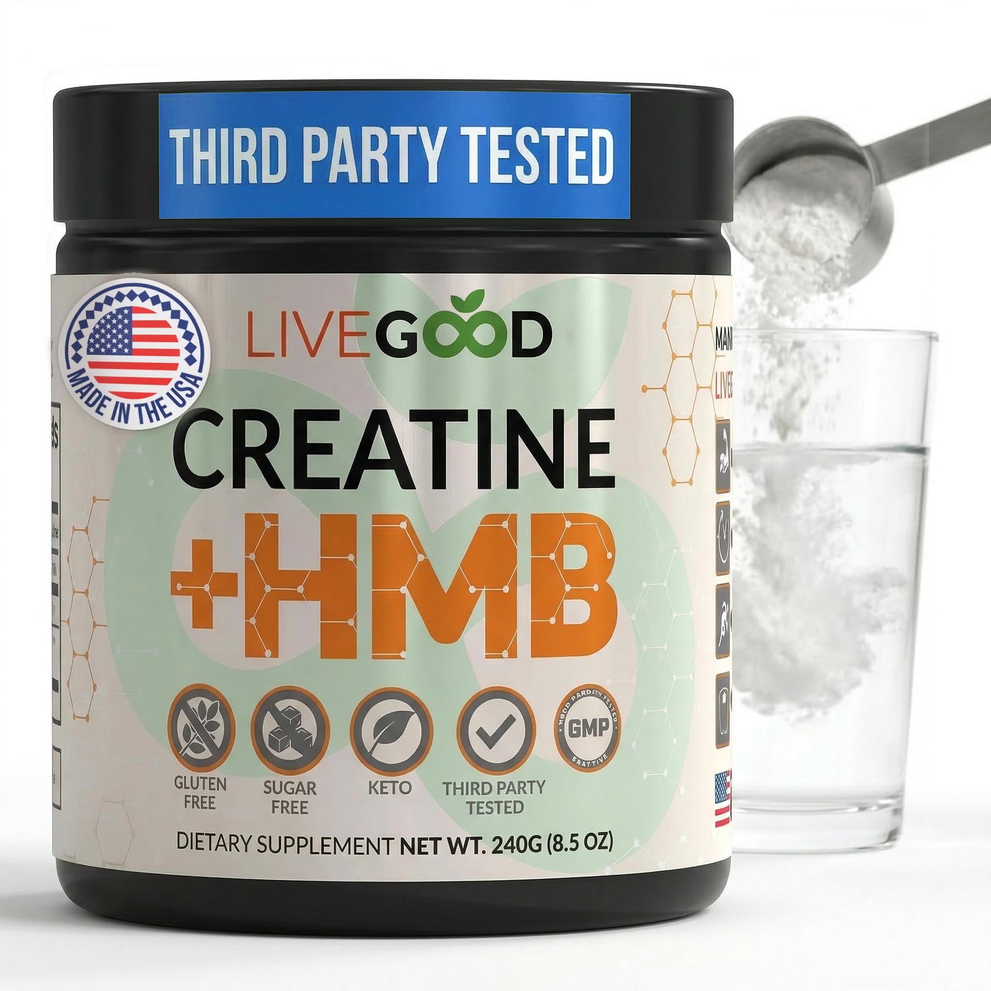 Amazon.com: LIVEGOOD Creatine Monohydrate with HMB for Lean Muscle
