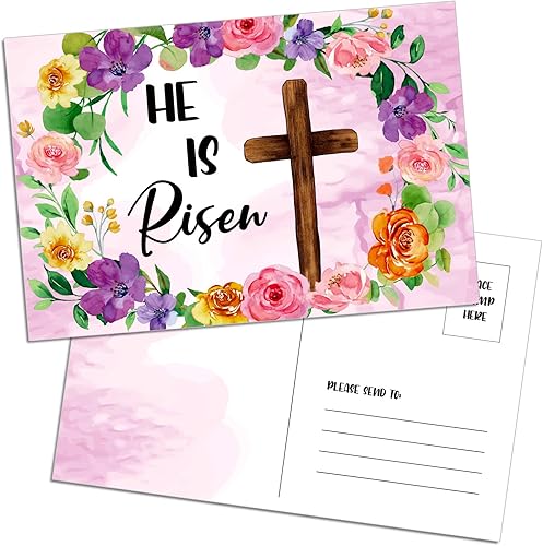 Miniatura 1 de SICOHOME He is Risen Postales de 30 piezas de postales cristianas de Pascua con inspiraciones de las Escrituras, tarjeta de Pascua cristiana para