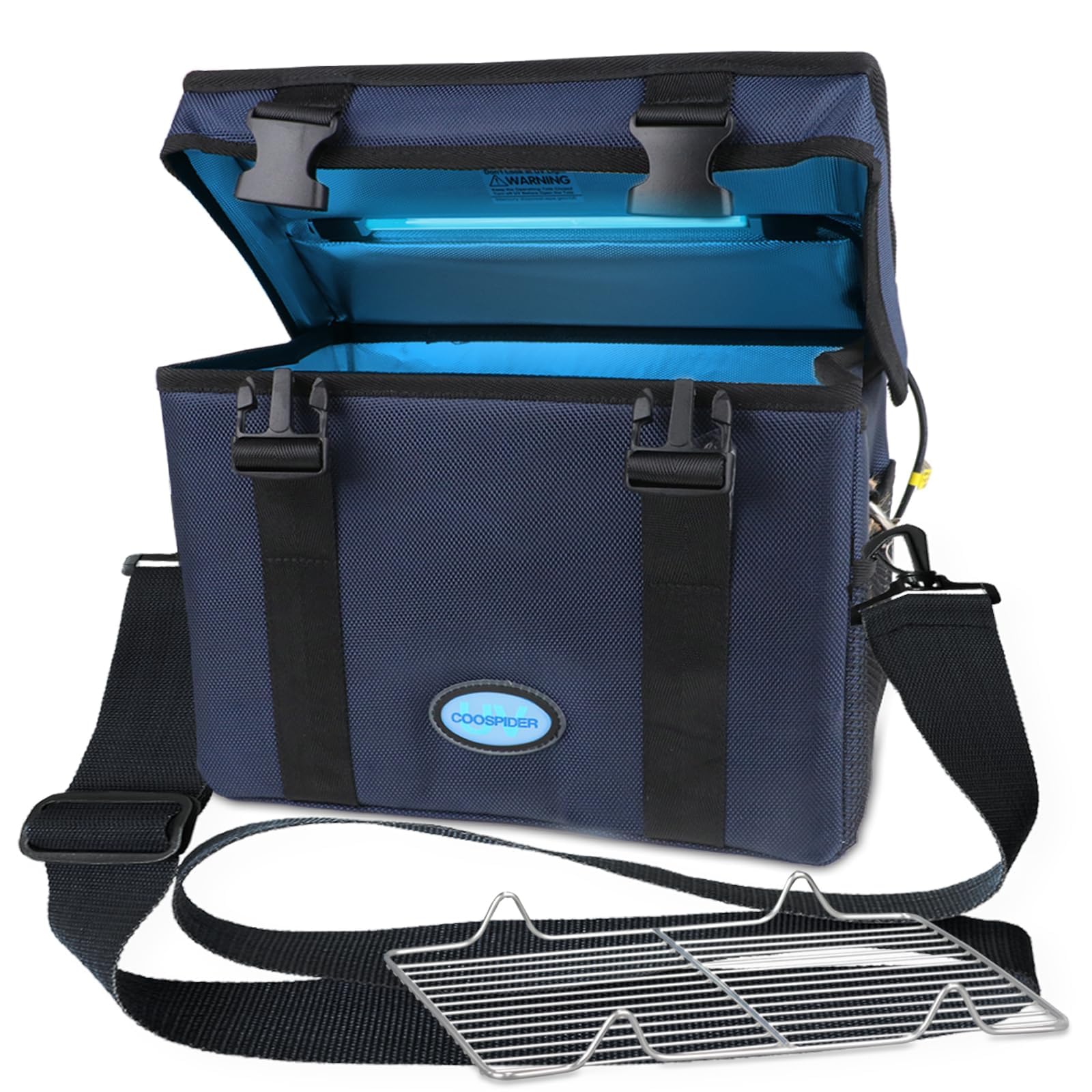 3 Gallon Large-powerful UV Light Sanitizer Ozone Box, Portable Foldable UV Cleaner Bag UVC Household Bag with 3-level Timer for Keys, Towels, Mask Cleaning Machine Blue 12L Ozone