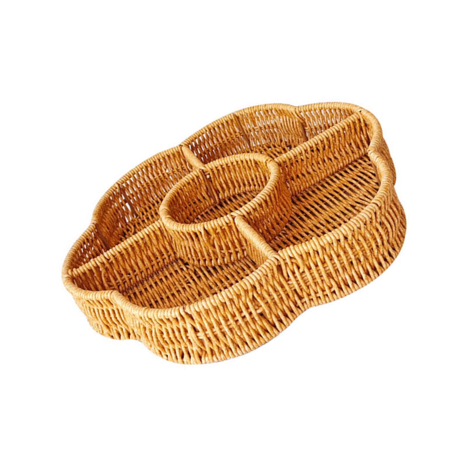 Divider Round Food Baskets Multipurpose Baskets for Organizing and Serving in Kitchens and Parties Bread Basket