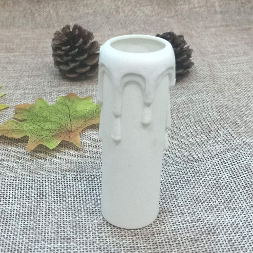 Blасk Frіdау - 60% оƒƒ Candle Light Socket Covers - Set of 6,Multi-color Plastic Candle Sleeves Multiple sizes Candelabra Base for Light(White,H10cm,Dia3cm)