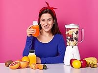 Vista 6 de 3 botellas de plástico de 8 onzas para jugo, leche y otros con tapas negras