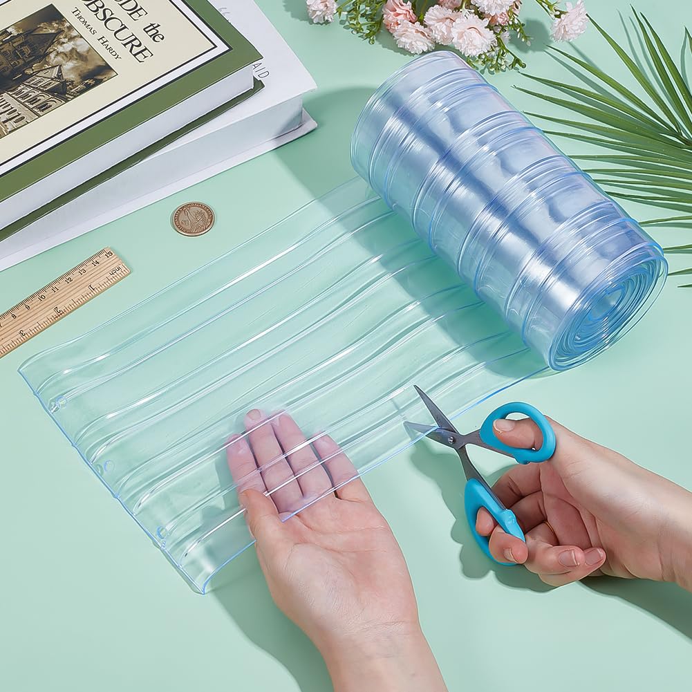 BENECREAT Striscia di Ricambio In Vinile di Plastica Da 3 m, Tenda In PVC Trasparente A Coste Da 183mm di Larghezza per Sportello Della Cuccia Del Cane, Inverno, Congelatore, Commerciale, Blu