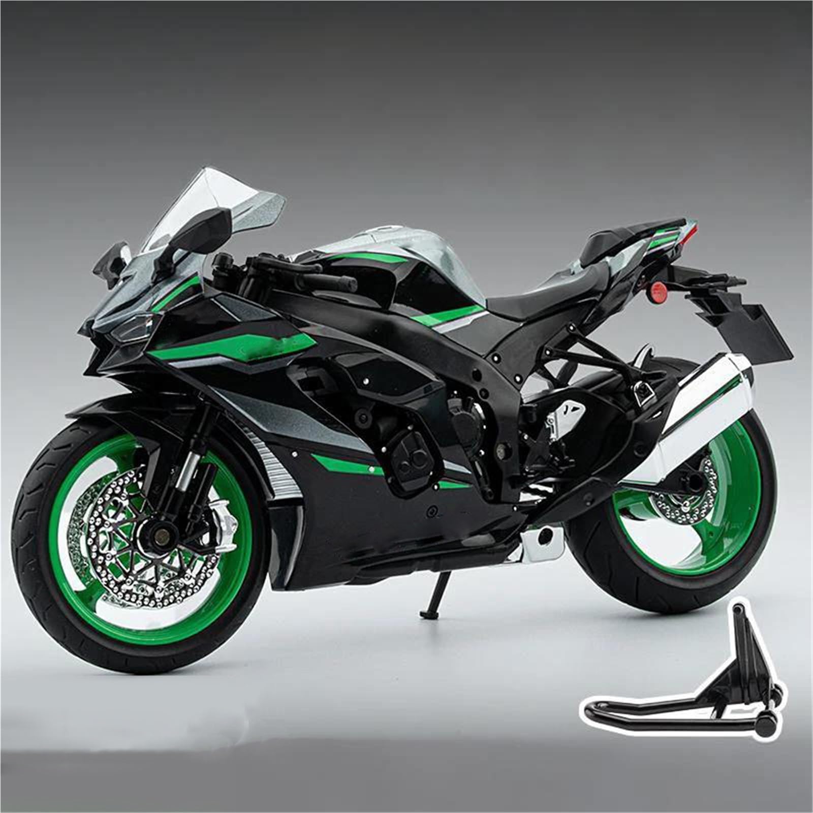 Modello di Giocattolo Motocicletta Suono E Luce Casa Giocattoli Collezione Hobby Regalo 1:9 per Kawasaki per Ninja ZX-10R Modello in Lega Pressofusa(Black)