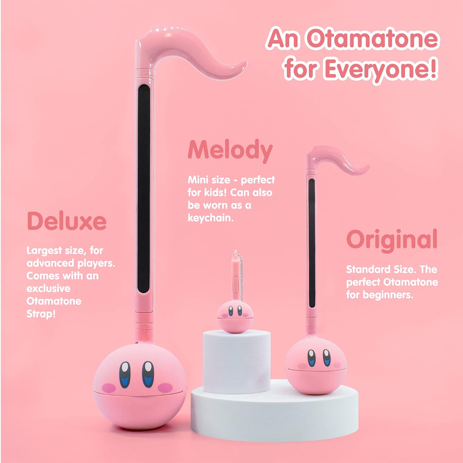Otamatone Kirby Pink Star Hero Japanese Electronic Musical Instrument Portable Music Synthesizer from Japan by Maywa Denki Studio Award Winning, Educational Fun Gift Game Character Pink Hero, view 7