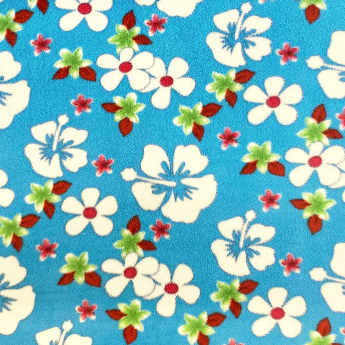 Pico Textiles 2 Yards Bolt - Tropical Hawaiian Floral Fleece Fabric - Sold by The Bolt - Ideal for Sewing Projects, Scarves, No Sew Fleece Throws & Tie Blankets