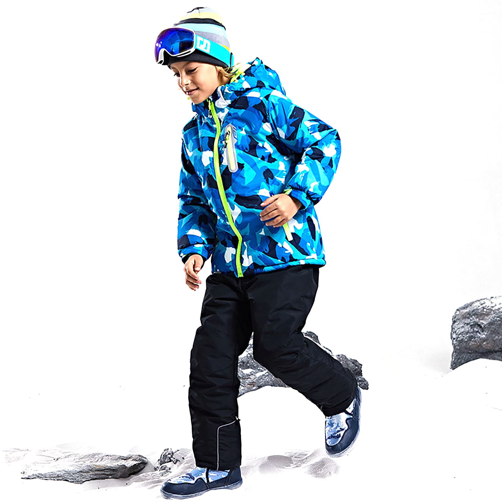 Ragazzi Impermeabili Snowsuit Gioventù Snowboard Giacca da Sci Pantaloni Set Bambini Cappotto Esterno Addensare Caldo a -30°C (-22℉)