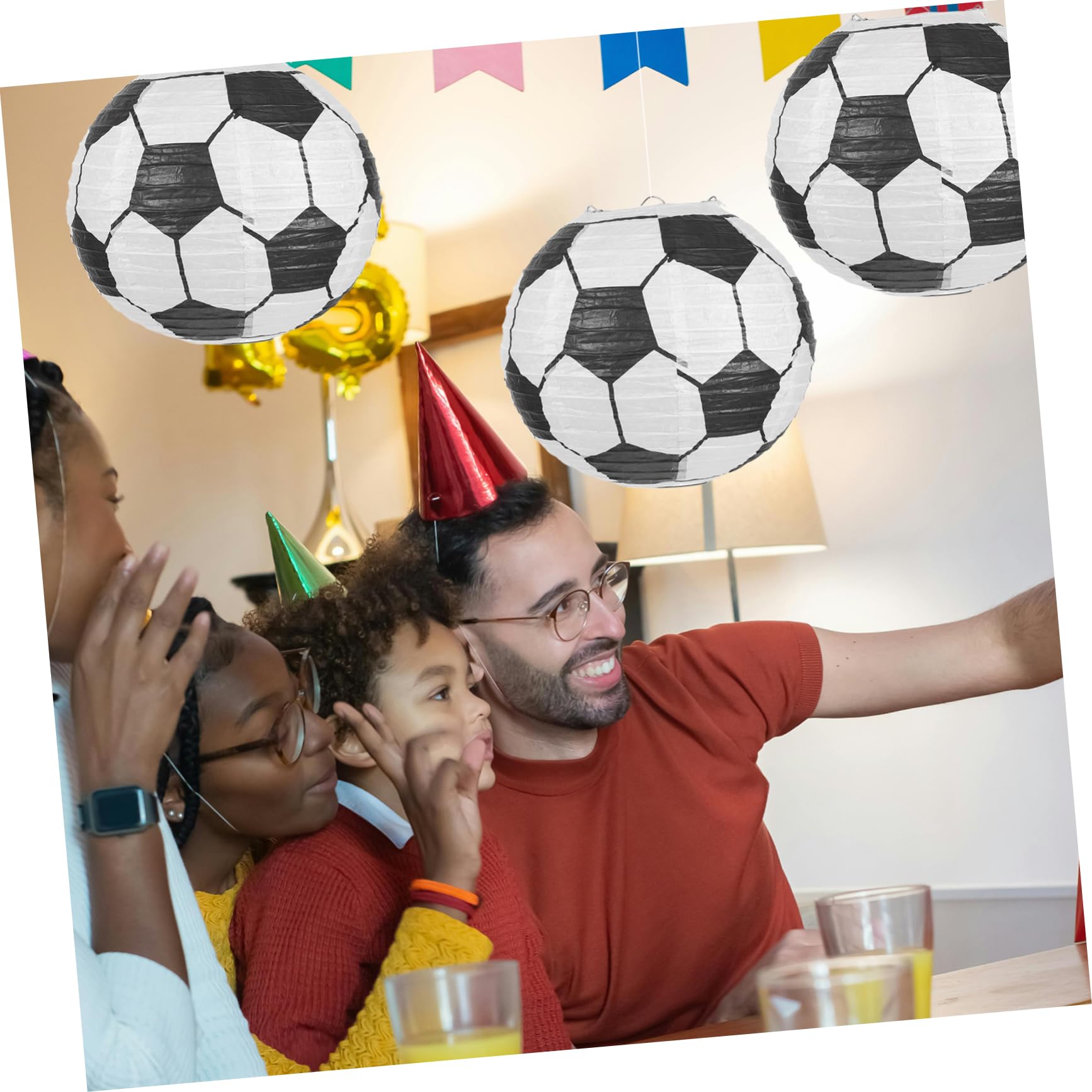 Fußball Papierlaternen – 6 Stück, 30,5 Cm, Hängende Deko Für Sportpartys & Geburtstage