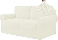 Vista 357 de CHUN YI - Funda elástica para sofá (7 piezas), funda para sofá de 3 plazas con tres respaldos y cojines separados con banda elástica, tela jacquard