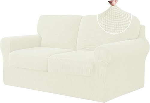 Miniatura 68 de CHUN YI Fundas de sofá de 7 piezas, fundas de sofá lavables, funda elástica para sofá de 3 cojines con respaldo y fundas de cojín separadas, Azul