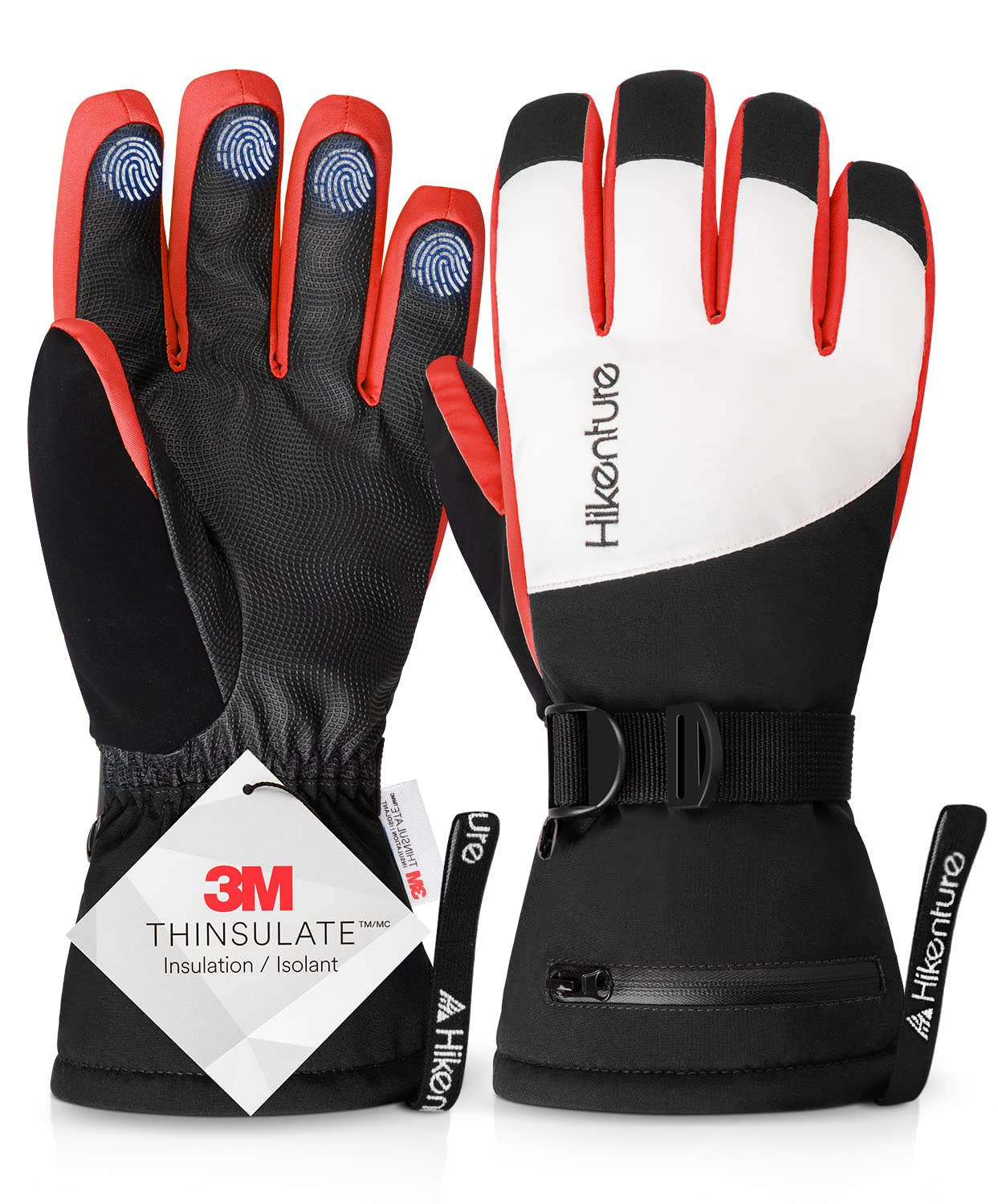 Hikenture Ski Gloves for Men Women-3M Thinsulate Snow Gloves Waterproof  Insulated -Extreme Cold Weather Snowboard Gloves,Adult Winter Warm  Touchscreen