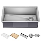 KRAUS Kore 32-Inch Undermount Workstation 16 Gauge Single Bowl Stainless Steel Kitchen Sink with Accessories, KWU110-32