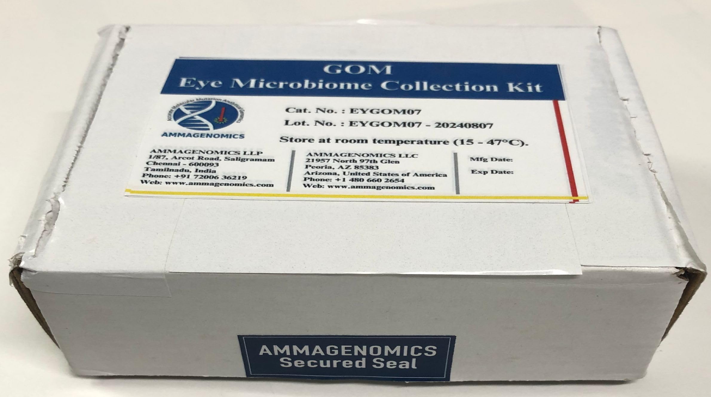 Eye Microbiome Ammagenomics collection testing kit
