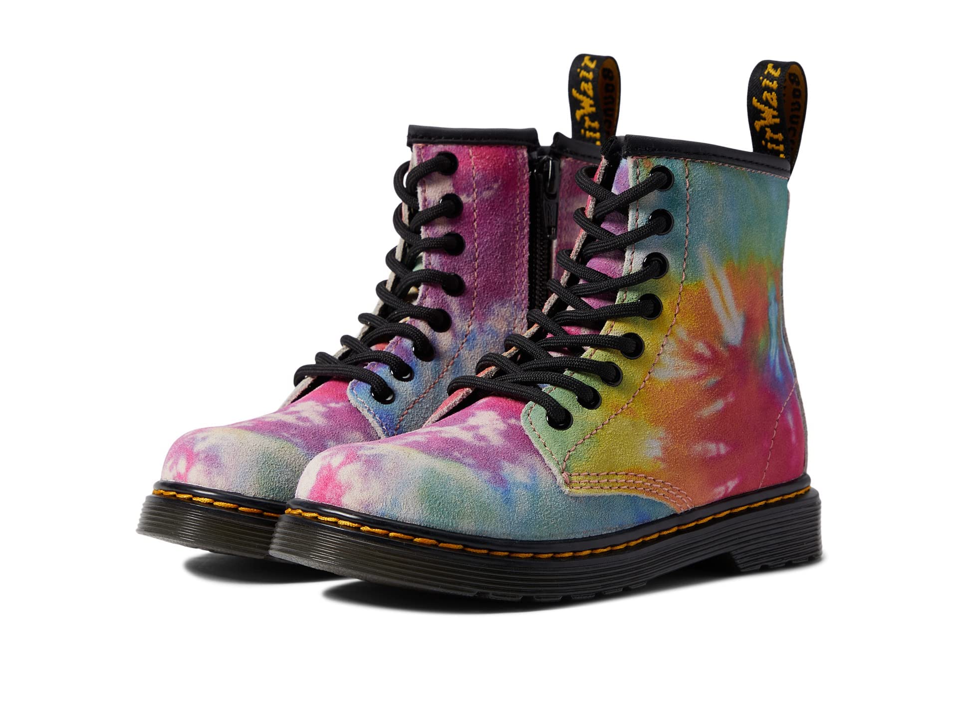 Dr. Martens Kid's Collection 1460 Lace Up Fashion Boot (Little Kid/Big Kid) - Boots for Kids - Rubber Outsole Multi Tie-Dye 2 UK (US 3 Little Kid) M