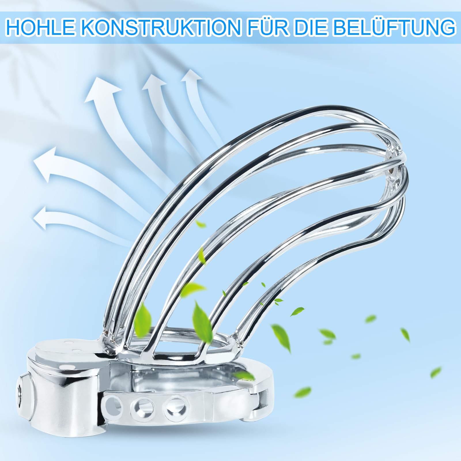 Chastity Cage à Taille Réglable Avec Ceinture De Chasteté Creusée Et Respirante Pour Hommes En Acier Inoxydable Cage De Chasteté Pour Hommes (Large)