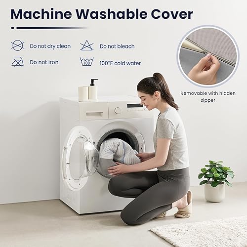 Miniatura 7 de Colchón plegable de 6 pulgadas, colchón plegable de espuma viscoelástica blanca portátil con funda lavable para camping, viajes, habitación de