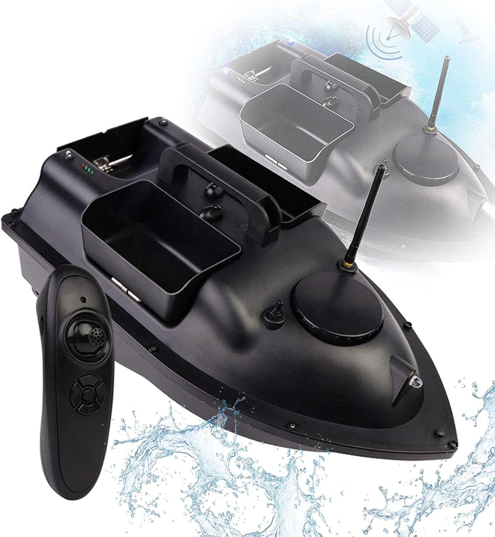 Bateau de pêche télécommandé GPS pour grands lacs et sessions de nuit avec éclairage LED
