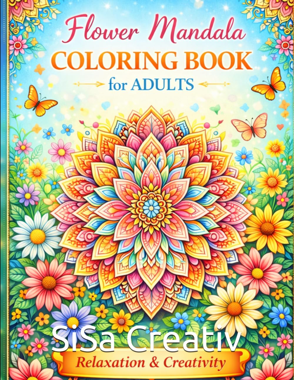 Floral Mandala Coloring Book for Adults: Beautiful flower mandalas and calming coloring pages for relaxation and creativity