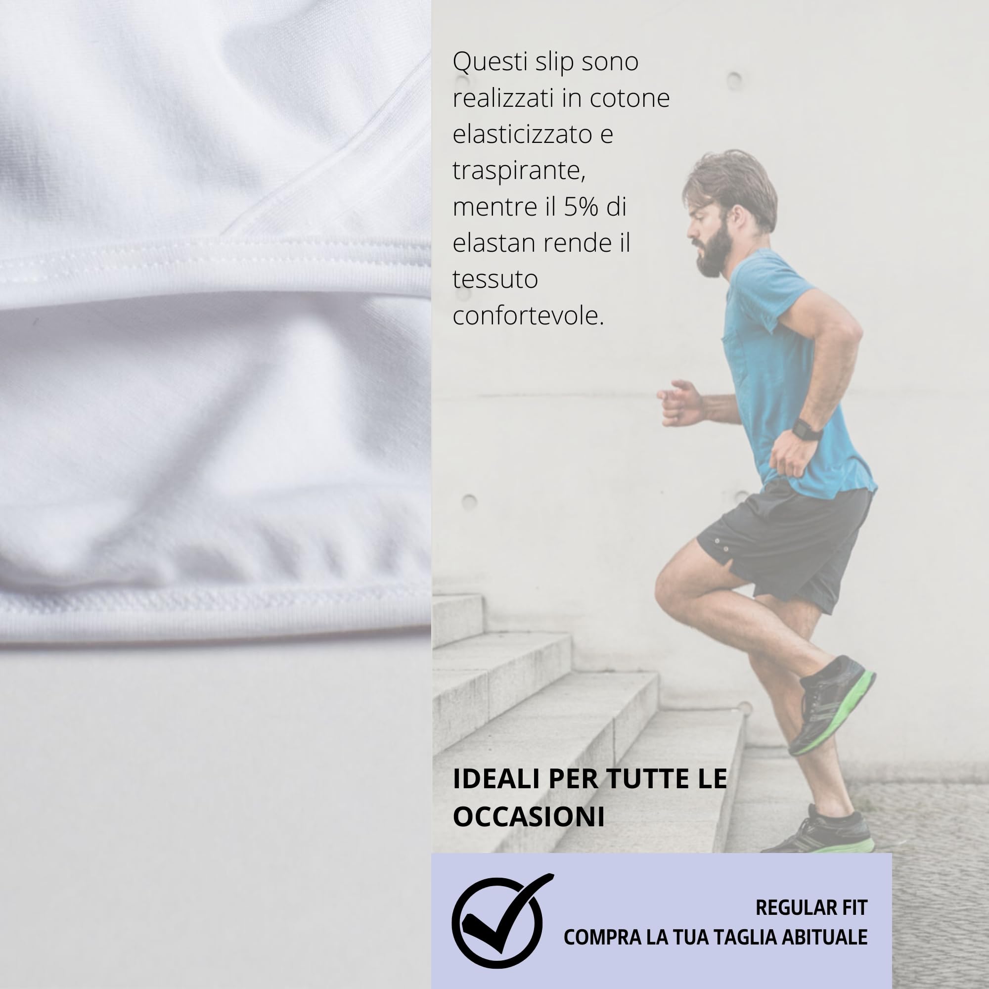 Intimitaly Defonseca - Slip Uomo (Pacco da 3) in Cotone, Mutande con Elastico, Confezione da 3 Pezzi, Bianco/Nero/Grigio DUS220