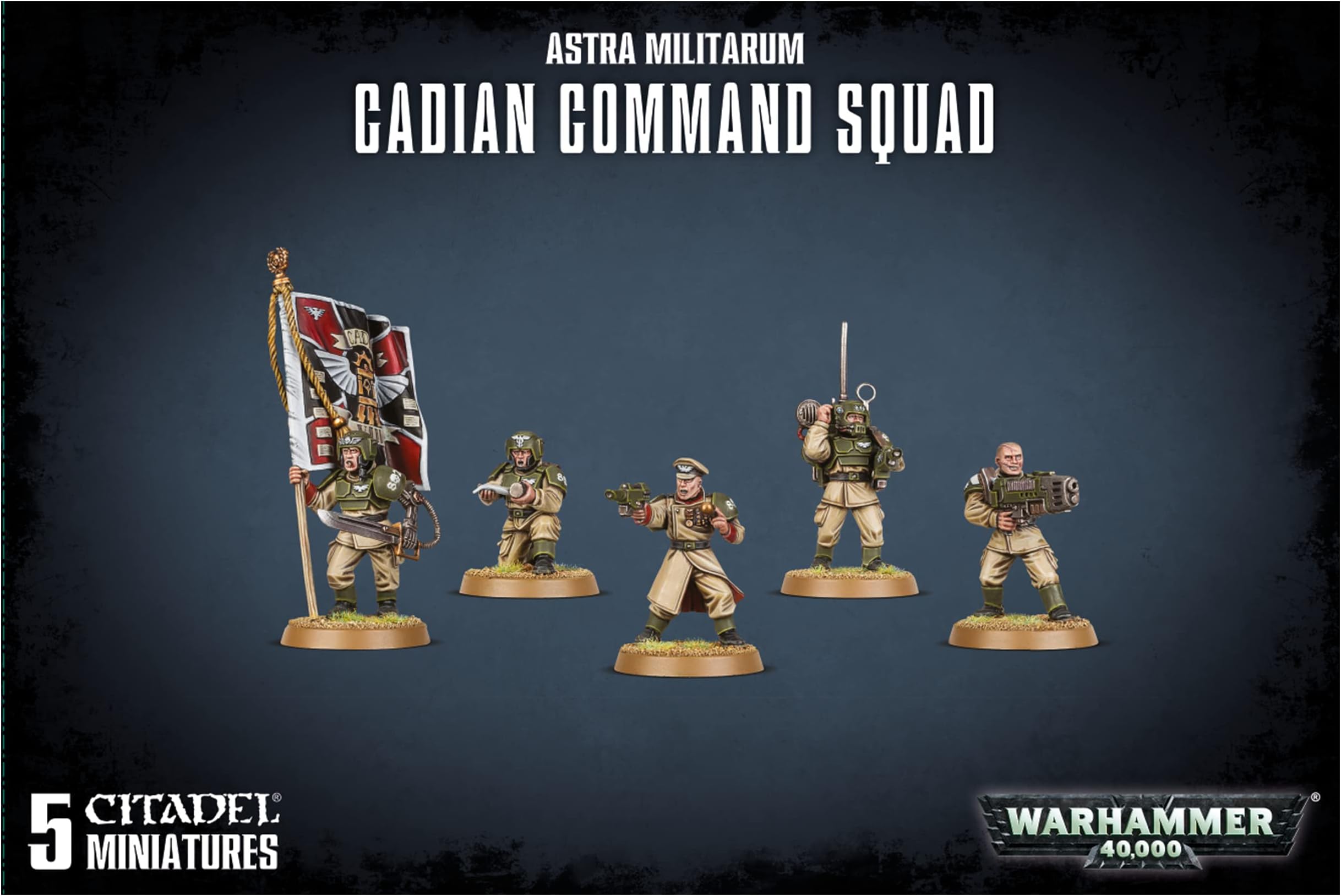 Warhammer 40k - Astra Militarum Escouade de Commandement Cadienne Black