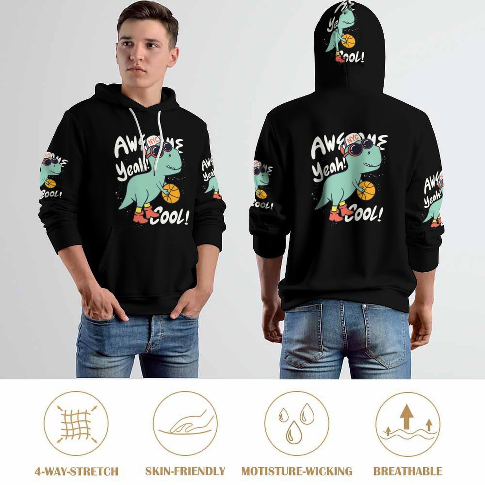 Amazon.co.jp: バスケットボール 恐竜 パーカー オーバーサイズ