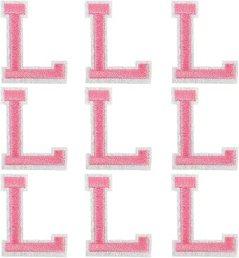 Amazon.com: GYGYL Iron on Letters Patches, 9Pcs of 2 Inch Pink Letter ...
