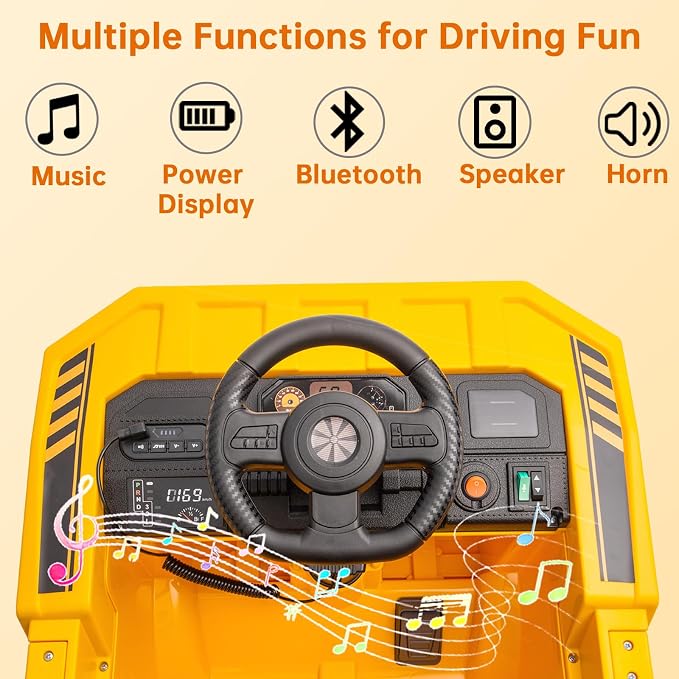 Camión de construcción eléctrico para niños 12V con control remoto miniatura 5