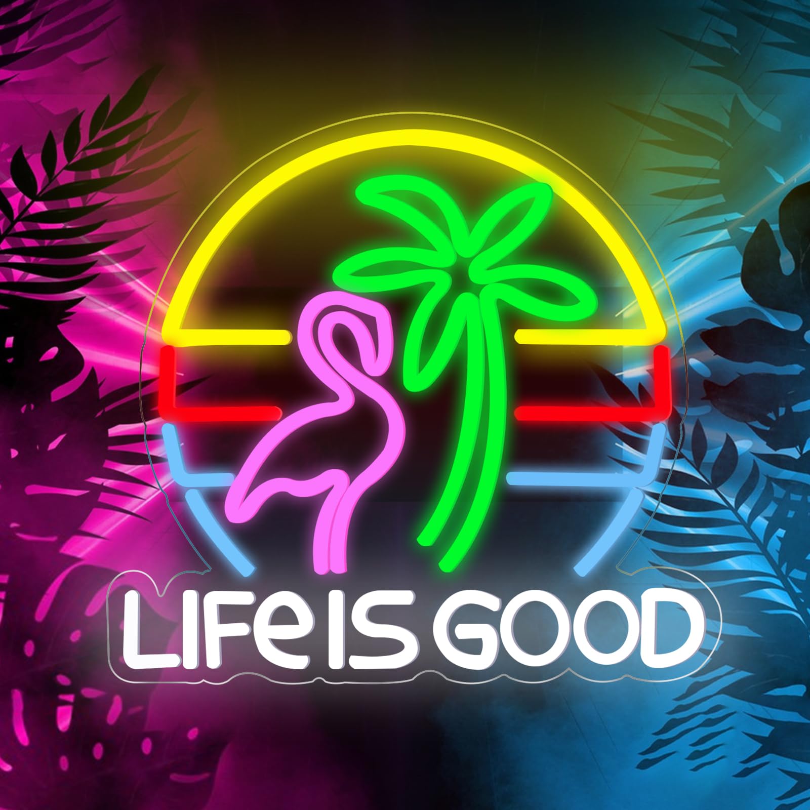 Flamingo Neon Schild Palme Bier Bar Neon Lichter für Wand LED Neon Licht Zeichen für Home Bar Cart Sommer Strand Restaurant Mann Höhle Bier Cafe Bistro Club Party Décor