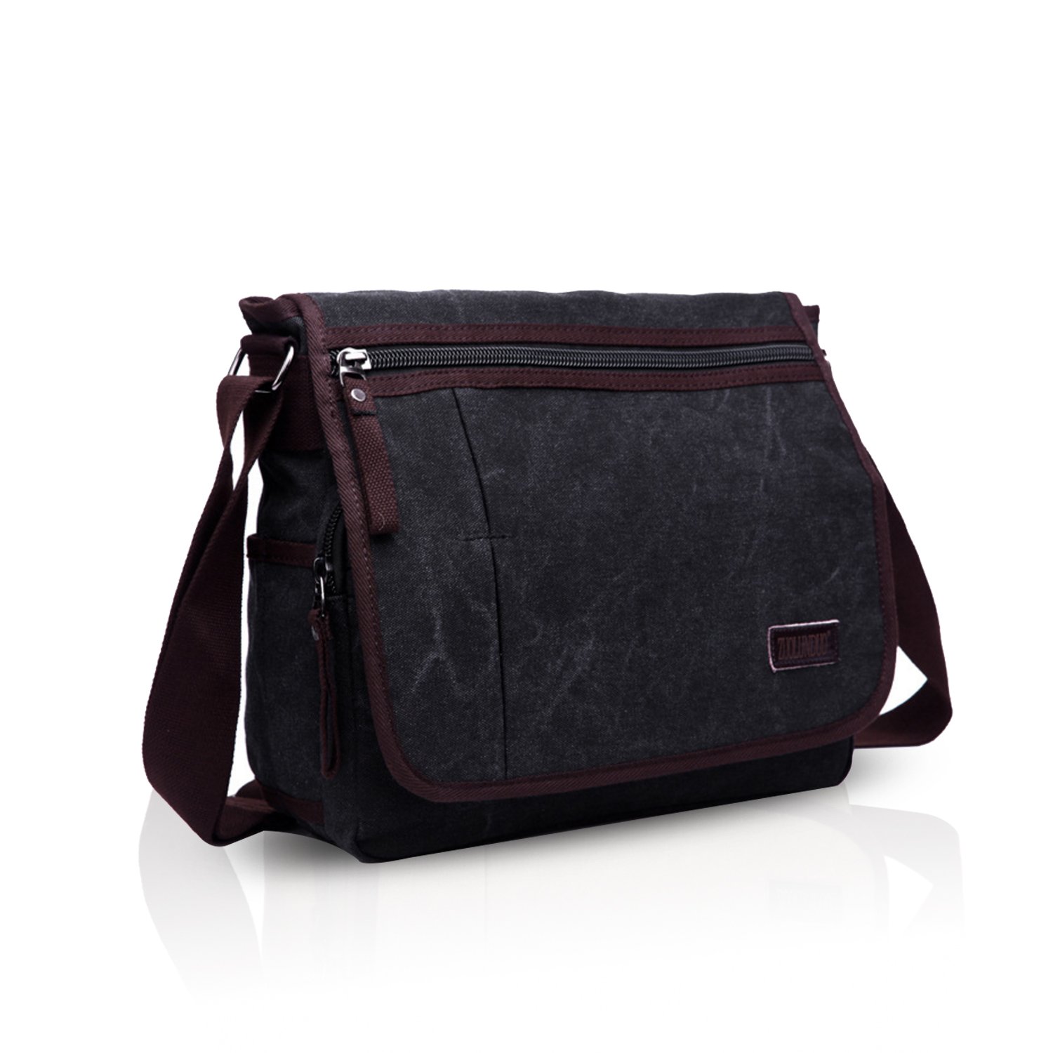 FANDARE Rétro Sac à Bandoulière Toile Sac d'épaule Mallette Homme Femme Sac de Messager pour 12.9 Pouce Laptop Sac de Facteur Crossbody Bag Grande Capacité pour Travail Fac Voyage Sport Business