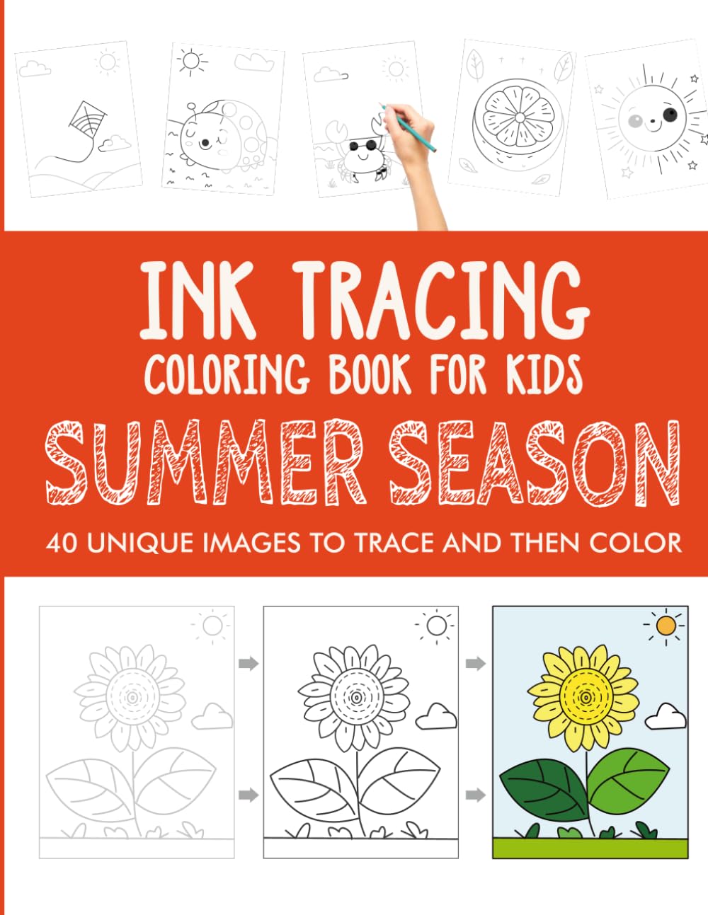 Summer Season Ink Tracing Coloring Book for Kids: Trace and Color Activity Book for Kids