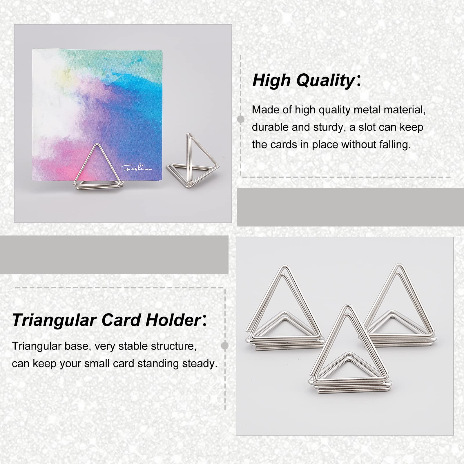 OLYCRAFT 36 Pièces Mini Porte-Cartes De Table Triangle Doré - Porte-Numéros Table Mariage, Photos, Clips Décoration